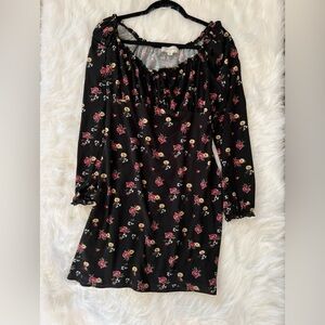 No comment black and floral Dress, XL
